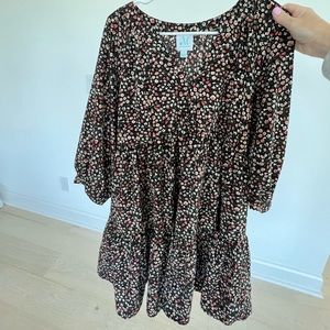 Can't Be Outdone Black Ditsy Floral Dress